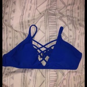 blue strappy bikini top